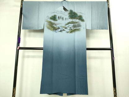 平和屋着物■極上　男性　本場大島紬　アンサンブル　長襦袢(袷)・長羽織セット　100亀甲　総詰め　逸品　未使用　DZAB2169kh6