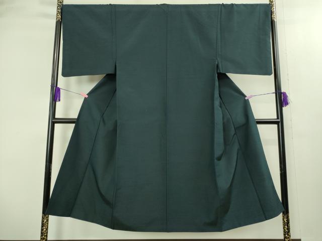 平和屋着物■極上　男性　紬　アンサンブル　長羽織　濃い鉄御納戸色　逸品　DZAB2170kh6