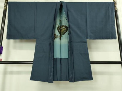 平和屋着物■極上　男性　紬　アンサンブル　長羽織　亀甲柄　羽裏・茶道具　逸品　未使用　DZAB2171kh6