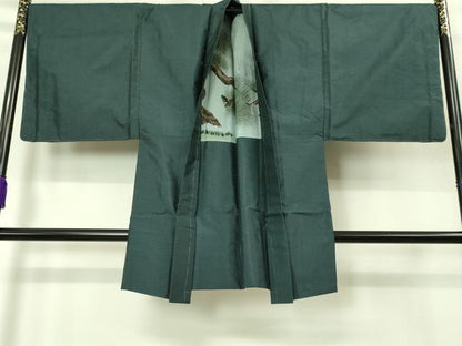 平和屋着物■極上　男性　本場大島紬　アンサンブル　キングサイズ　長羽織　80亀甲　総詰め　羽裏・老松　逸品　未使用　DZAB2172kh6