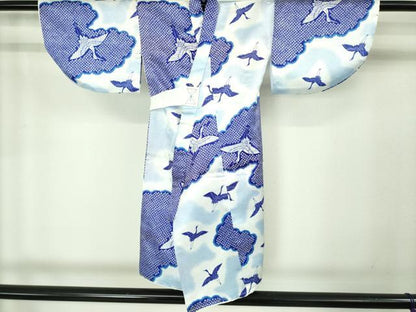 平和屋本店[]極上　七五三　男の子　祝着・被布セット　飛鶴文　被布・鷹　洗える着物　逸品　新品　DZAB2175kh6