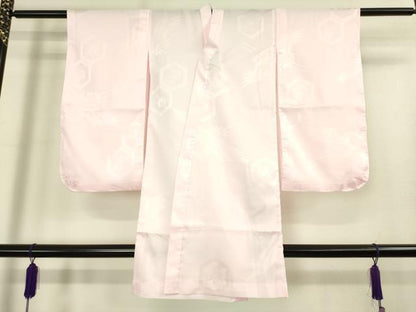 平和屋本店[]極上　七五三　女の子　3歳　祝着・襦袢セット　草花文　黒地　暈し染め　金彩　逸品　新品　DZAB2183kh6