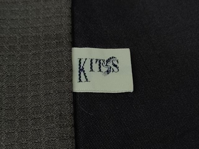 平和屋本店■極上 男性 お召 アンサンブル キングサイズ 長襦袢(袷)・長羽織セット 格子地紋 着物:藍墨茶色 羽織:藍鉄色 逸品　DZAB2193kh6