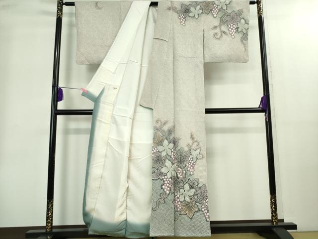 平和屋本店●極上　名門　藤娘きぬたや・総絞り　訪問着　葡萄蔦の葉文　暈し染め　逸品　DZAB2194kh6