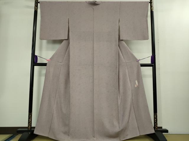 平和屋本店●極上 人間国宝 初代六谷梅軒の息子 二代目 六谷梅軒 江戸小紋 伊勢型紙 常盤染 能の舞 般若 紅藤色地 証紙付 逸品 DZAB2196kh6