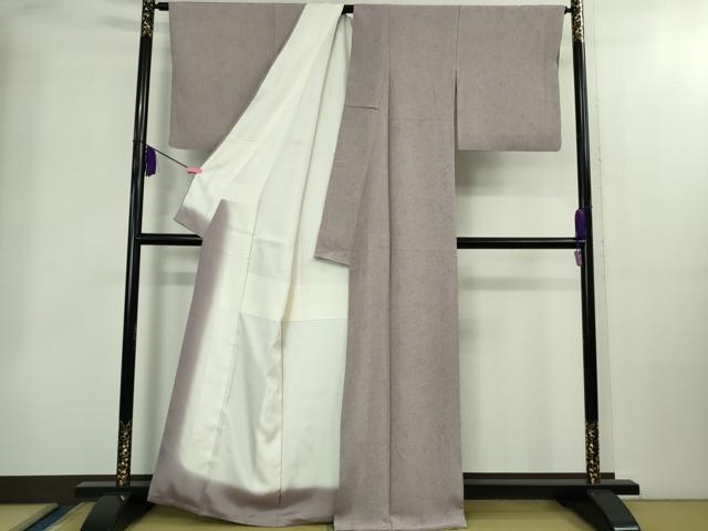平和屋本店●極上 人間国宝 初代六谷梅軒の息子 二代目 六谷梅軒 江戸小紋 伊勢型紙 常盤染 能の舞 般若 紅藤色地 証紙付 逸品 DZAB2196kh6