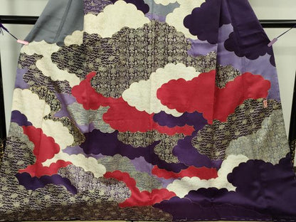 平和屋本店●極上　皇室献上作家　藤井寛　訪問着　駒刺繍　雲重ね　金彩　三越扱い　ロング丈　逸品　未使用　DZAB2198kh6