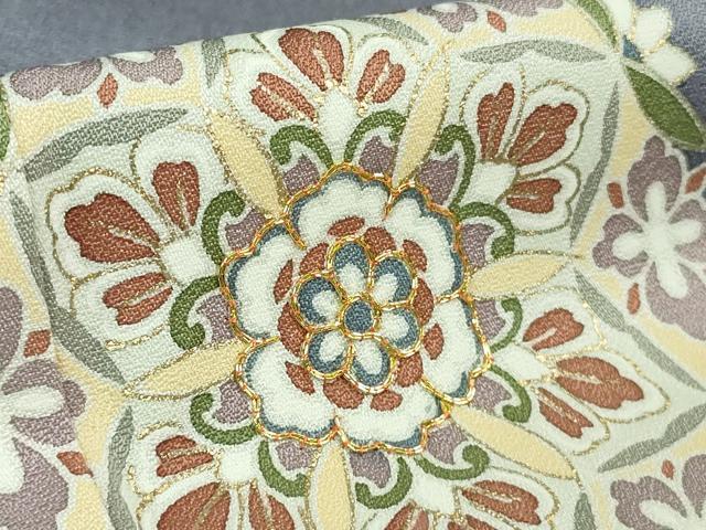 平和屋本店●極上　創業460年・千總　訪問着　駒刺繍　道長正倉院花文　紅碧色地　暈し染め　金彩　三越扱い　逸品　DZAB2201kh6
