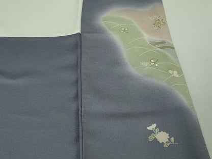 平和屋本店●極上　創業460年・千總　訪問着　駒刺繍　道長正倉院花文　紅碧色地　暈し染め　金彩　三越扱い　逸品　DZAB2201kh6