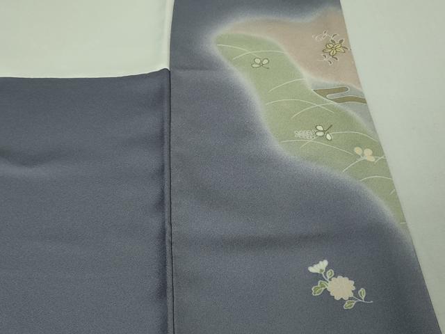 平和屋本店●極上　創業460年・千總　訪問着　駒刺繍　道長正倉院花文　紅碧色地　暈し染め　金彩　三越扱い　逸品　DZAB2201kh6
