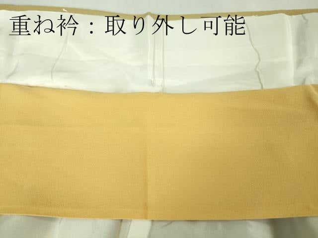 平和屋本店●極上　銀座　志ま亀　訪問着　宝尽くし　縮緬地　木蘭色地　たとう紙付き　逸品　未使用　DZAB2208kh6
