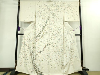 平和屋本店●極上　訪問着　枝桜　象牙色地　金彩　逸品　DZAB2211kh6