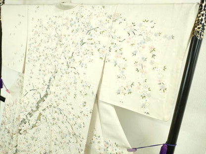 平和屋本店●極上　訪問着　枝桜　象牙色地　金彩　逸品　DZAB2211kh6