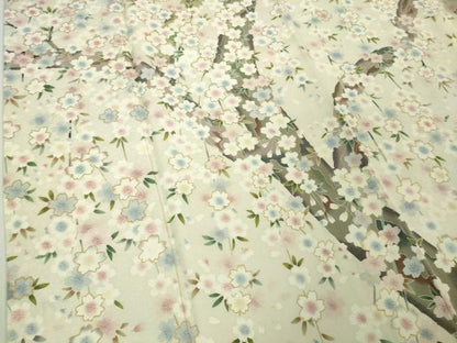 平和屋本店●極上　訪問着　枝桜　象牙色地　金彩　逸品　DZAB2211kh6