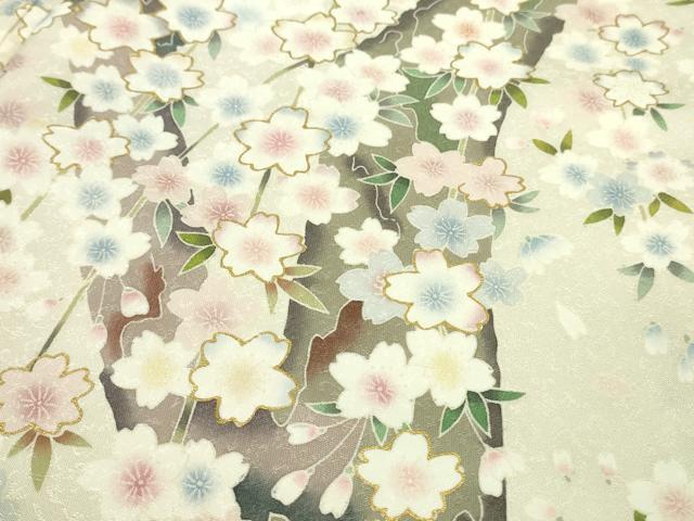 平和屋本店●極上　訪問着　枝桜　象牙色地　金彩　逸品　DZAB2211kh6