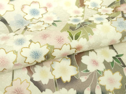 平和屋本店●極上　訪問着　枝桜　象牙色地　金彩　逸品　DZAB2211kh6