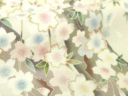平和屋本店●極上　訪問着　枝桜　象牙色地　金彩　逸品　DZAB2211kh6