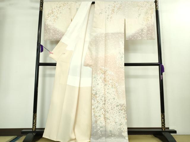 平和屋本店●極上　ブライダルファッションデザイナー・桂由美　訪問着　枝垂れ桜　暈し染め　逸品　DZAB2212kh6