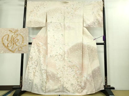 平和屋本店●極上　ブライダルファッションデザイナー・桂由美　訪問着　枝垂れ桜　暈し染め　逸品　DZAB2212kh6