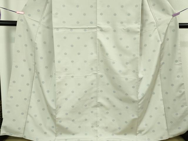 平和屋本店●極上　京都・西陣　織元ブランド　泰流舎　お召　今日屋　丸文　薄雲鼠色地　証紙付き　逸品　DZAB2220kh6