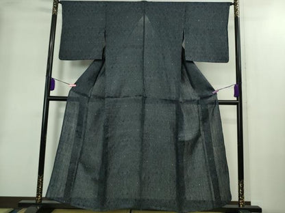 平和屋本店＊極上　夏物　重要無形文化財　本場宮古上布　苧麻　吉祥文　留紺色地　逸品　DZAB2222kh6