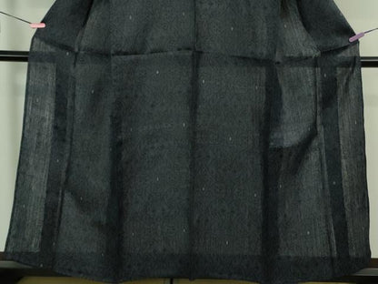 平和屋本店＊極上　夏物　重要無形文化財　本場宮古上布　苧麻　吉祥文　留紺色地　逸品　DZAB2222kh6