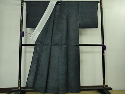 平和屋本店＊極上　夏物　重要無形文化財　本場宮古上布　苧麻　吉祥文　留紺色地　逸品　DZAB2222kh6