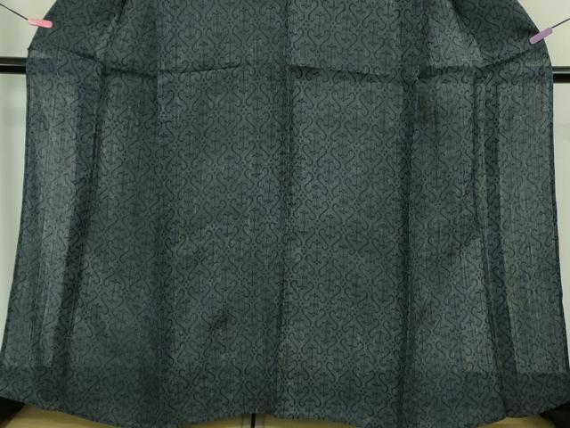 平和屋本店＊極上　夏物　重要無形文化財　本場宮古上布　苧麻　吉祥文　留紺色地　逸品　DZAB2223kh6