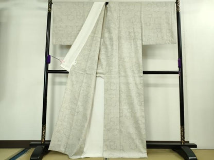 平和屋本店▽極上　本場結城紬　重要無形文化財　単衣　結織苑　雪輪重ね　証紙・保証書付き　逸品　DZAB2229kh6