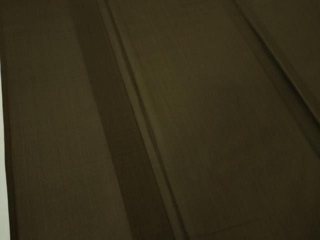 平和屋本店＊希少　夏物　男性　本場黄八丈　夏黄八　紗紬　キングサイズ　伝統工芸士　西條吉広　海松茶色　証紙付き　逸品　DZAB2239kh6