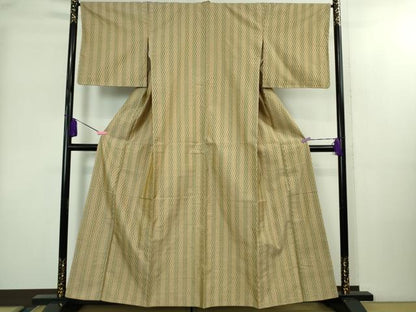 平和屋本店●極上　山下八百子　本場黄八丈　市松綾織　紬　逸品　未使用　DZAB2240kh6