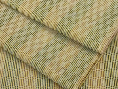 平和屋本店●極上　山下八百子　本場黄八丈　市松綾織　紬　逸品　未使用　DZAB2240kh6