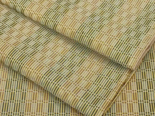 平和屋本店●極上　山下八百子　本場黄八丈　市松綾織　紬　逸品　未使用　DZAB2240kh6