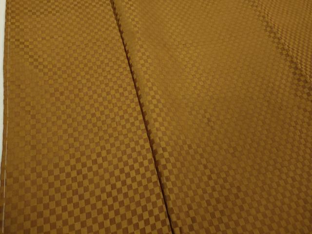 平和屋本店●極上　山下八百子　本場黄八丈　市松綾織　紬　逸品　未使用　DZAB2241kh6