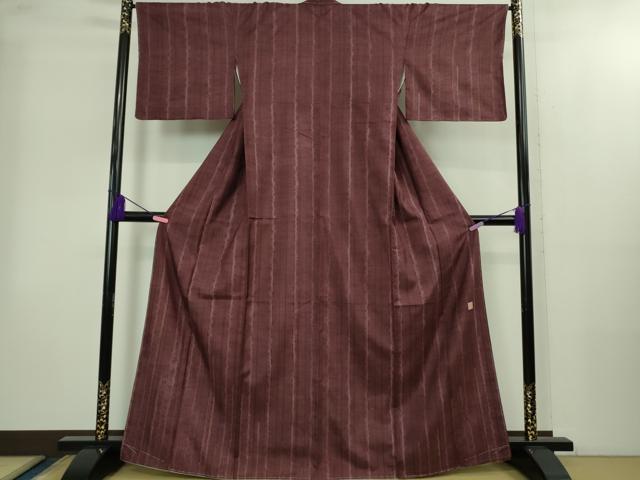 平和屋本店●極上　伝統工芸士　曽根武勇　紬　杢目絞り　間道　逸品　未使用　DZAB2243kh6