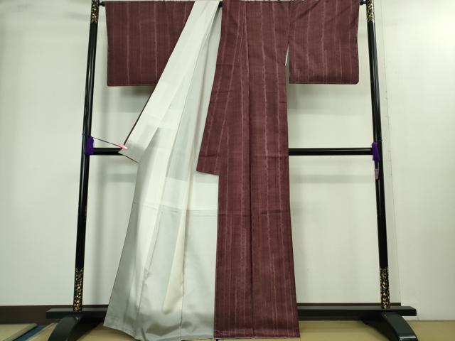 平和屋本店●極上　伝統工芸士　曽根武勇　紬　杢目絞り　間道　逸品　未使用　DZAB2243kh6