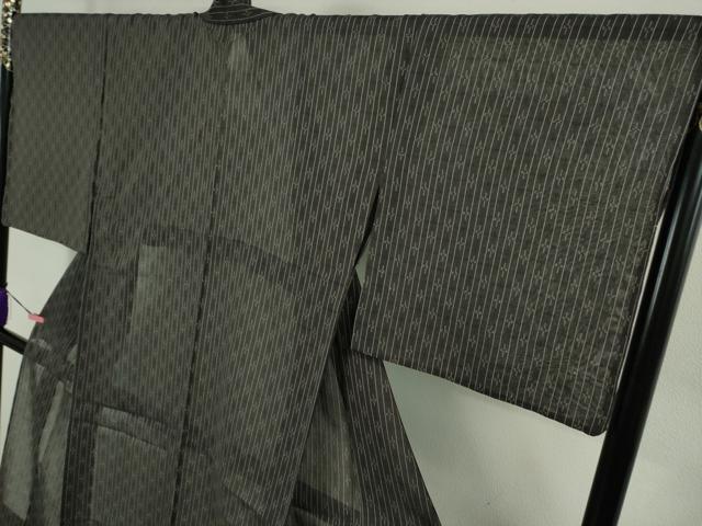 平和屋本店＊極上　夏物　本塩沢　夏塩沢　伝統工芸士　本田利夫作　瀧右衛門　藍鉄色地　証紙付き　逸品　未使用　DZAB2248kh6
