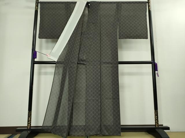 平和屋本店＊極上　夏物　本塩沢　夏塩沢　伝統工芸士　本田利夫作　瀧右衛門　藍鉄色地　証紙付き　逸品　未使用　DZAB2248kh6