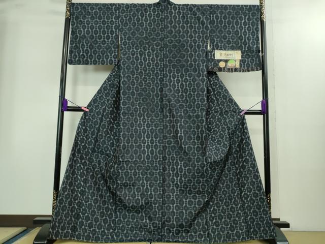 平和屋着物●極上　本場琉球絣　手おり　中村孫吉作　濃藍色地　証紙付き　逸品　未使用　DZAB2250kh6