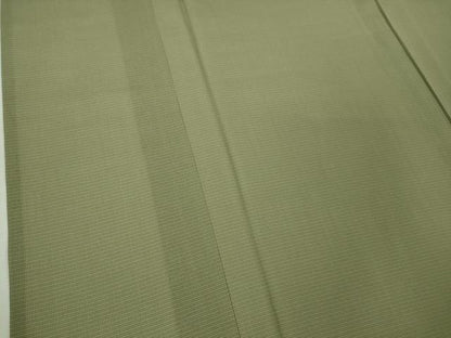 平和屋本店＊極上　男性　夏物　東郷織物謹製　本場大島紬　夏大島　キングサイズ　みじん格子　鶸茶色　逸品　DZAB2251kh6
