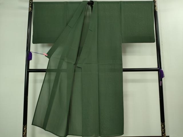 平和屋本店＊極上　男性　夏物　東郷織物謹製　本場大島紬　夏大島　キングサイズ　みじん格子　鶸茶色　逸品　DZAB2251kh6 平和屋本店＊極上 男性 夏物 東郷織物謹製 本場大島紬 夏大島 キングサイズ