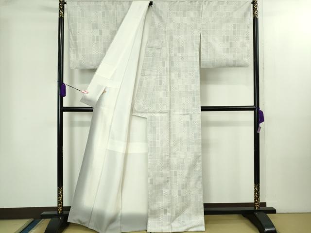 平和屋本店●極上　本場大島紬　白大島　結がすり　白絣　窪田織物謹製　ますいわ屋扱い　証紙付き　逸品　DZAB2255kh6 平和屋本店○極上 本場大島紬 白大島 結がすり 白絣 窪田織物謹製