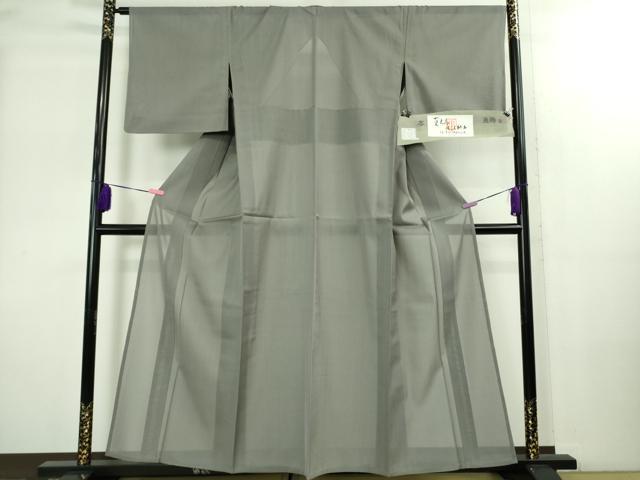 平和屋本店＊極上 夏物 東郷織物謹製 本場大島紬 夏大島 みじん格子 グレーピンク色 証紙付き 逸品 DZAB2264kh6
