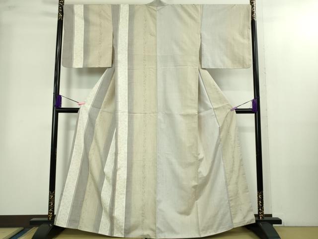 平和屋着物●極上　結城紬　訪問着　80亀甲　飛び亀甲柄　草花間道　証紙付き　逸品　DZAB2268kh6