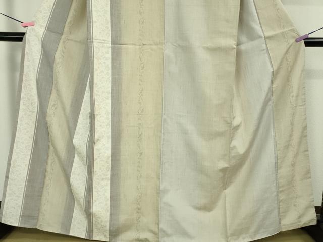 平和屋着物●極上　結城紬　訪問着　80亀甲　飛び亀甲柄　草花間道　証紙付き　逸品　DZAB2268kh6