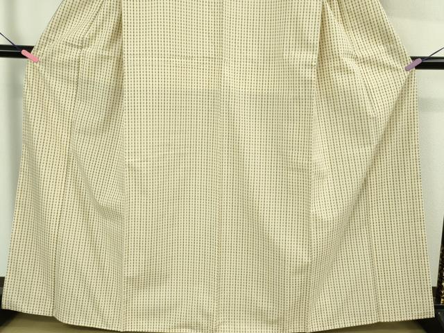 平和屋本店●極上　綿薩摩　本さつま　東郷織物謹製　手織　永江明夫　鳥の子色地　反端付き　逸品　未使用　DZAB2272kh6