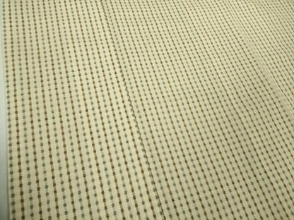 平和屋本店●極上　綿薩摩　本さつま　東郷織物謹製　手織　永江明夫　鳥の子色地　反端付き　逸品　未使用　DZAB2272kh6