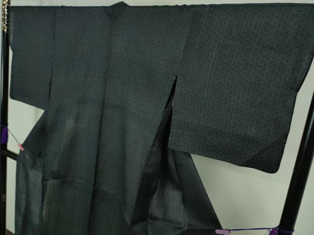 平和屋本店＊極上　夏物　重要無形文化財　本場宮古上布　苧麻　濃藍色　逸品　DZAB2277kh6