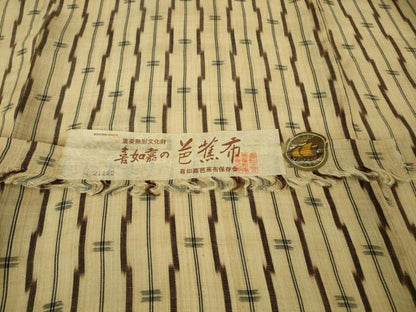 平和屋本店＊希少　夏物　芭蕉布　手積み芭蕉糸100％　銀座　志ま亀　たとう紙付き　逸品　未使用　DZAB2282kh6