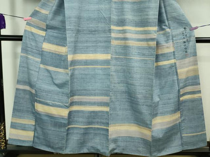 平和屋着物●極上　五代目・諏訪好風　訪問着　紬　野々花染　逸品　DZAB2286kh6